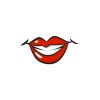 Gratifying Smiling Mouth Emoji Vector Art