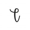 Alphabet Calligraphy T Silhouette Art