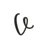 Alphabet Calligraphy V Silhouette Art