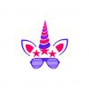 Pink and Purple Shutter Sunglasses Unicorn Vector Art