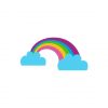 Heavenly Clouded Rainbow Vector Art