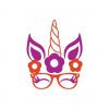 Eye Glasses Wearing Floral Unicorn Head Vector Art