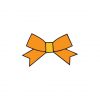 Cute and Charming Orange Ribbon Bow Vector Art