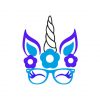 Blue Eyeglasses, Purple Floral Unicorn Vector Art