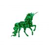 Exotic Green Glittering Dancing Unicorn Vector Art