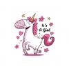 Lovable Mare Captioned It’s a Girl Unicorn Vector Art