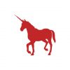 Elegant Red Trotting Unicorn Vector Art
