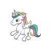 Beady Eyed Rainbow Colored Mane Pony Vector Art
