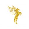 Dazzling Gold Glittering Rearing Pegasus Vector Art