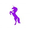 Exotic Heart Purple Rearing Unicorn Vector Art