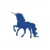 Amazing Dancing Blue Stallion Unicorn Vector Art