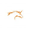 Exquisite Orange Outline Unicorn Head Vector Art