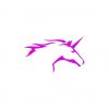 Magenta Purple Outline Unicorn Head Vector Art