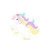Cute Bright Colored Pony Unicorn Vector Art