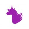 Elegant Purple Silky Mane Unicorn Vector Art