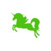 Shamrock Green Galloping Unicorn Vector Art