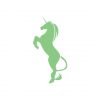 Olive Green Rearing Unicorn Vector Art