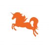 Enticing Orange Horse Jumping Unicorn Vector Art