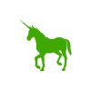 Posh Green Strolling Stallion Unicorn Vector Art