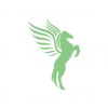 Mesmerizing Olive Green Rearing Pegasus Vector Art