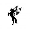 Stallion Rearing Pegasus Silhouette Art