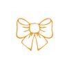 Subtle Orange Outlined Ribbon Bow Gift Wrap Vector Art