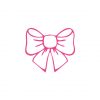 Fuchsia Pink Outlined Ribbon Bow Gift Wrap Vector Art