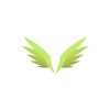 Endearing Lime Green Pegasus Wings Vector Art