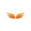 Apricot Orange Colored Pegasus Wings Vector Art