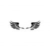 Delicate Black Pegasus Wings Silhouette Art