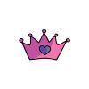 Heart Shaped Pink Shaded Colored Crown Vector Art