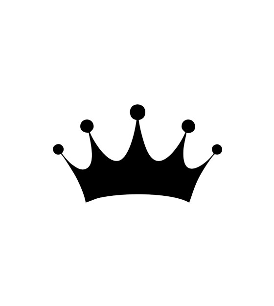 Subtle Five Point Crown Logo Silhouette Art.