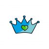 Blue Shaded Colored Heart Shaped Crown Vector Art