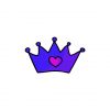 Purple Shaded Colored Heart Shaped Crown Vector Art