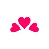 Hot Pink Adoring Three Hearts Vector Art