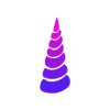 Enriching Purple Color Gradient Unicorn Horn Vector Art