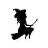 Spectral Ride Broom Halloween Witch Silhouette Art
