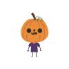 Halloween Pumpkin Scarecrow Costume Vector Art