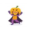 Jack O’ Lantern Halloween Kid Costume Vector Art