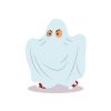 Ghastly Ghost Halloween Kid Costume Vector Art