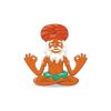 Meditating Lotus Yoga Pose Guru Vector Art