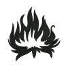 Black Blazing Fire Campfire Silhouette Embroidery Design