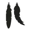 Black Feather Earrings Jewellery Silhouette Embroidery Design