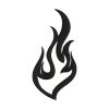 Black Flame Windy Fire Silhouette Embroidery Design