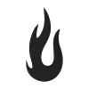 Black Flaming Campfire Windy Fire Silhouette Embroidery Design