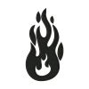 Black Napalm Blazing Campfire Silhouette Embroidery