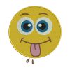 Blowing Raspberry Face Smiling Emoji Embroidery Design