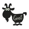 Cartoon Art Goat Silhouette Embroidery Design