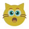 Shocked Cat Emoji Embroidery Design