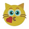 Kissing Cat emoji Embroidery Design